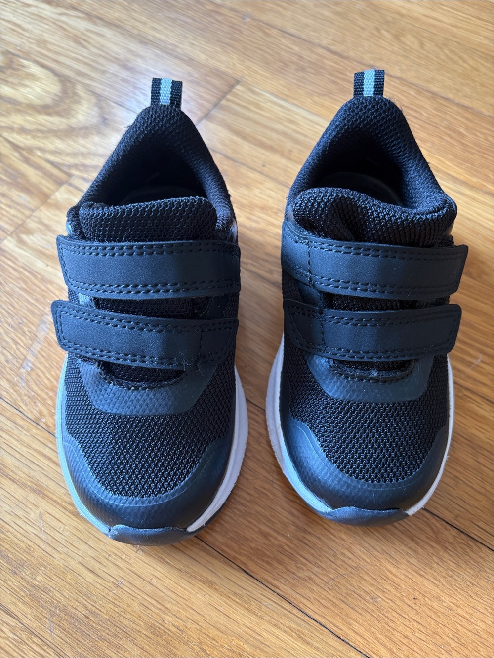 Kids Black Velcro Athletic Sneakers